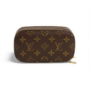 Louis Vuitton Monogram Canvas Trousse Blush Cosmetic Case PM Gold-Tone Hardware